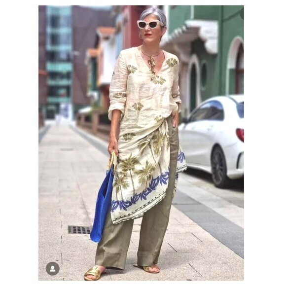 NWT ZARA PRINTED 100% RAMIE TUNIC DRESS 3390/170 Sz-S - Picture 1 of 11